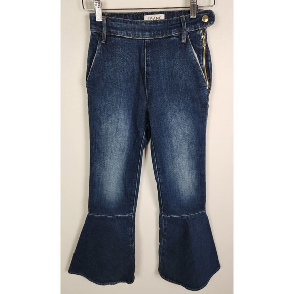 Frame Women's Sz. 24 Flounce High-rise Side Zip Belle Crop Jeans NWOT